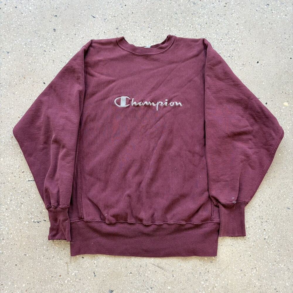 Vintage 90s Champion Red Reverse Weave Sweatshirt